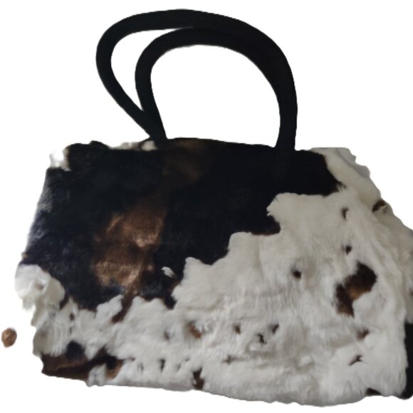 Animal Print Faux Fur Satchel Handbag Weekender by Private Quarters - Picture 8 of 10